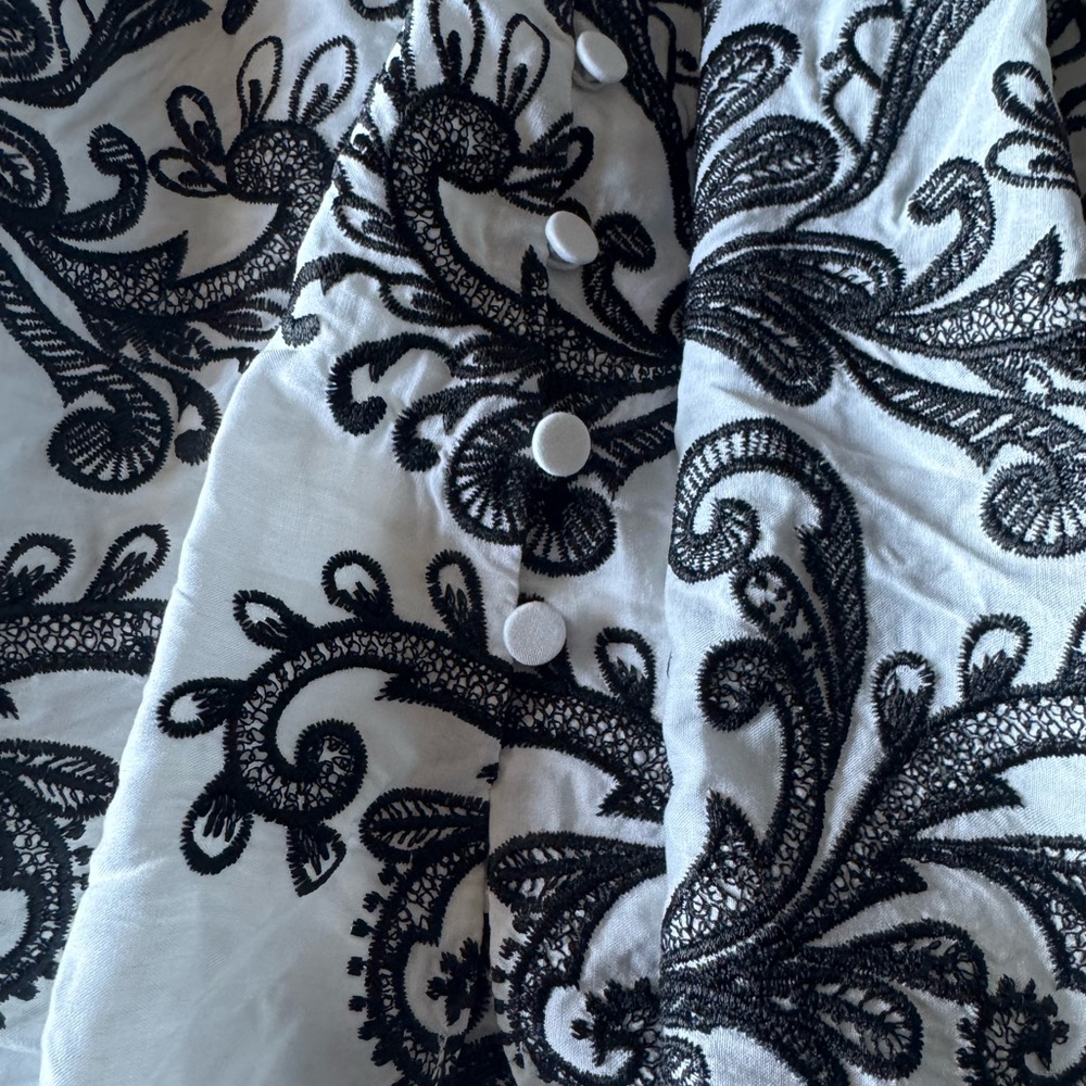 ANTONIO MELANI White Dress with Black Embroidery - Picture 10 of 14